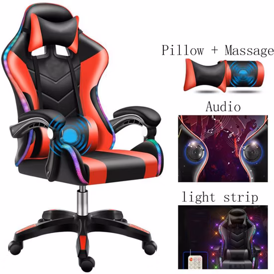 Scorpion Racing Computer Massage PU Leather Gaming Chair